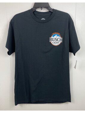 Busch Light Beer Black Short Sleeve T-shirt Mens Size Small Deer Hunting